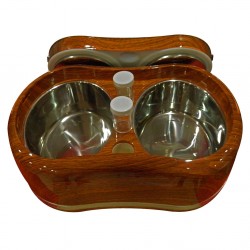 WOODEN FLASK 2 COMPARTMENT 