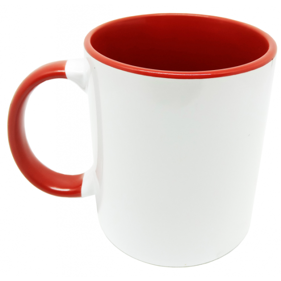 11OZ MUG WITH INNER & HANDLE COLOR RED