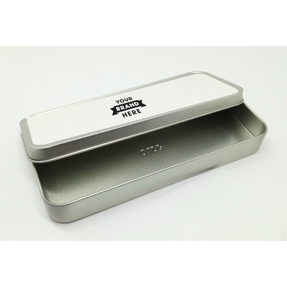 METAL TIN PENCIL BOX W/METAL INSERT